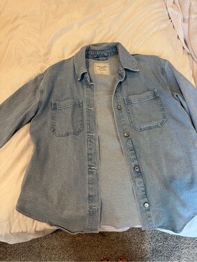 Abercrombie & Fitch Light Blue Denim Shacket